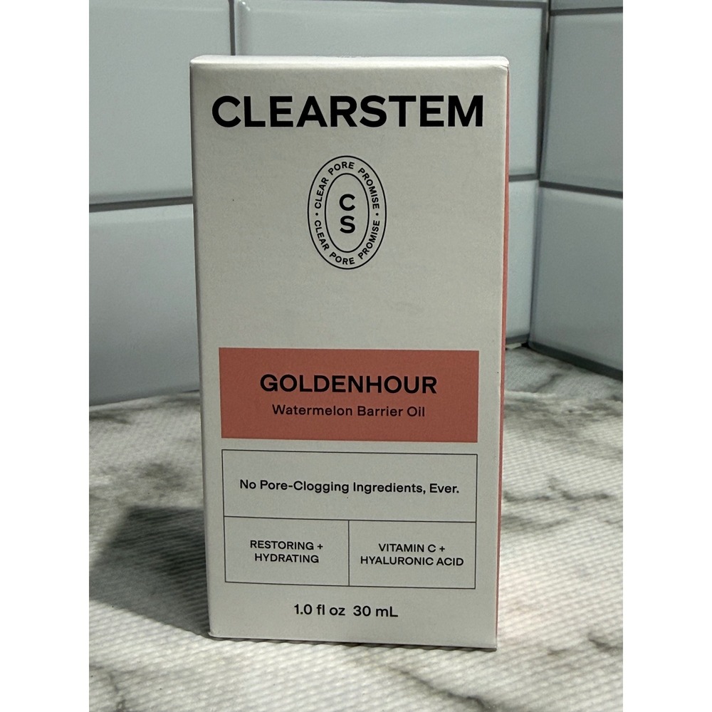 CLEARSTEM GOLDENHOUR Watermelon Barrier Oil Vitamin C Hyaluronic Acid 1oz 30mL